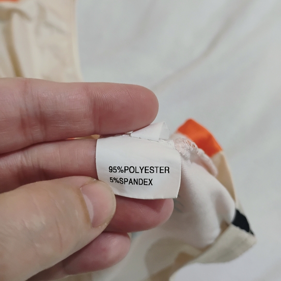 Floral Sleeveless Tank Top - Cream and Orange - Picture 3 of 7